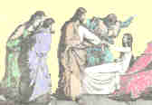 Jesus raises Jairus' daughter back to life.