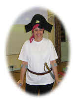 Jackie dressed as a Pirate Captain.