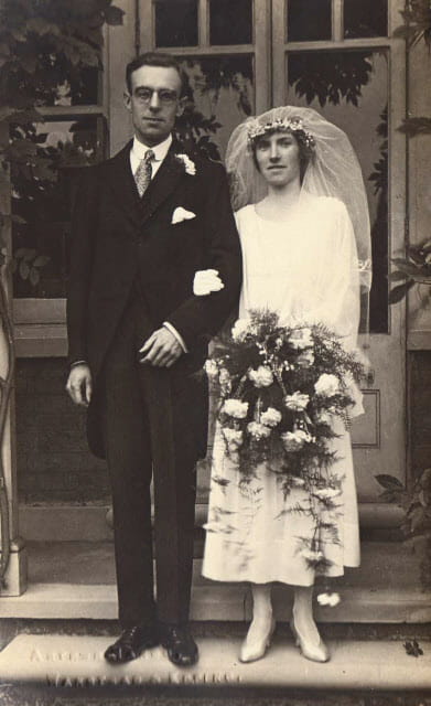 September 1922 wedding of George Whitehead and Winifred Haydon at South Woodford Baptist Church, London.