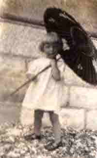 Christine Reason aged 3 at Hythe beach - real life story.