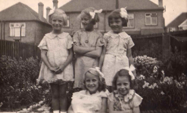 Christine with some friends 1935 birthday party.