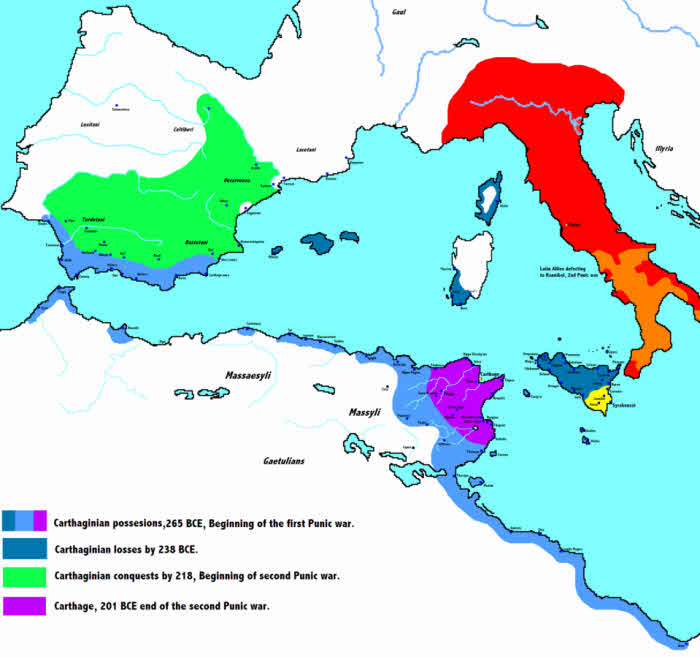 A map of the Carthaginian empire through the Punic wars. Timeline leading up to Jesus Christ. What were the events that led up to Jesus' birth covering 600 years?