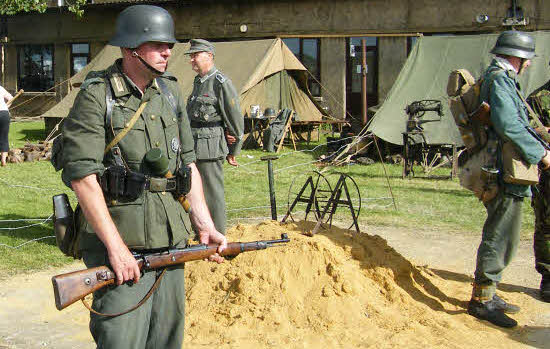 German Nazi troops and camp WW2.