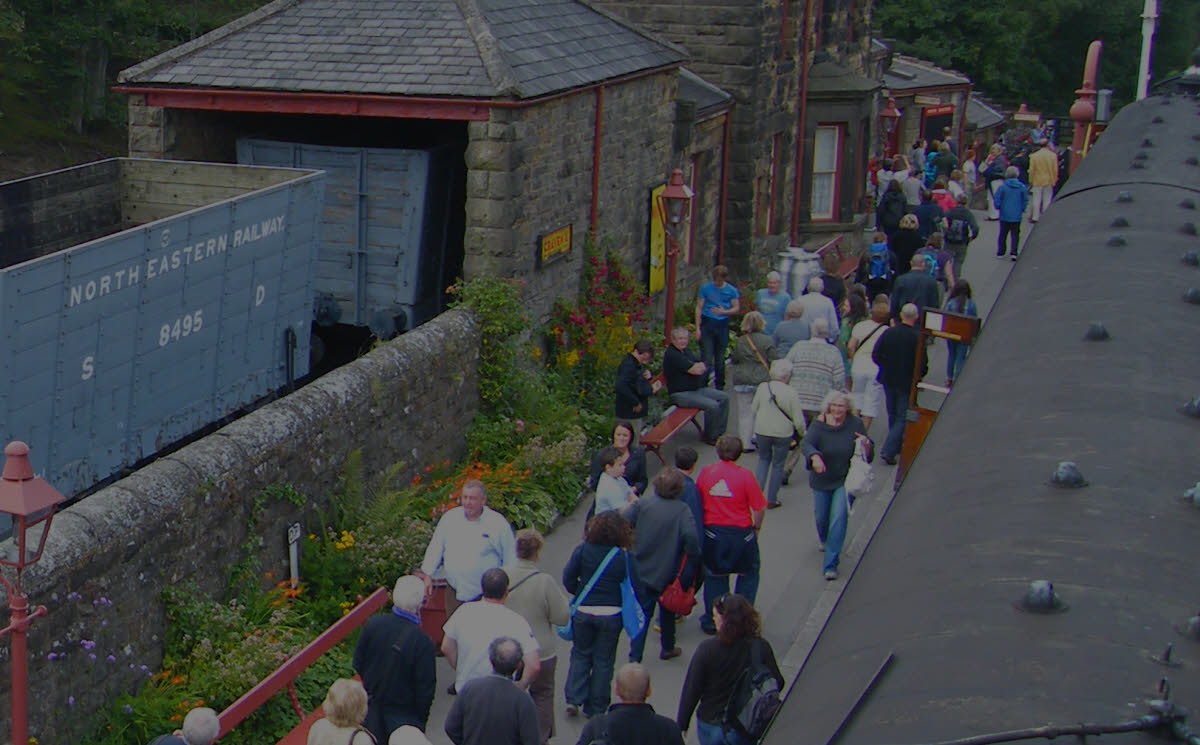 People on the North Yorkshire Moors Railway platform. What is a Christian?