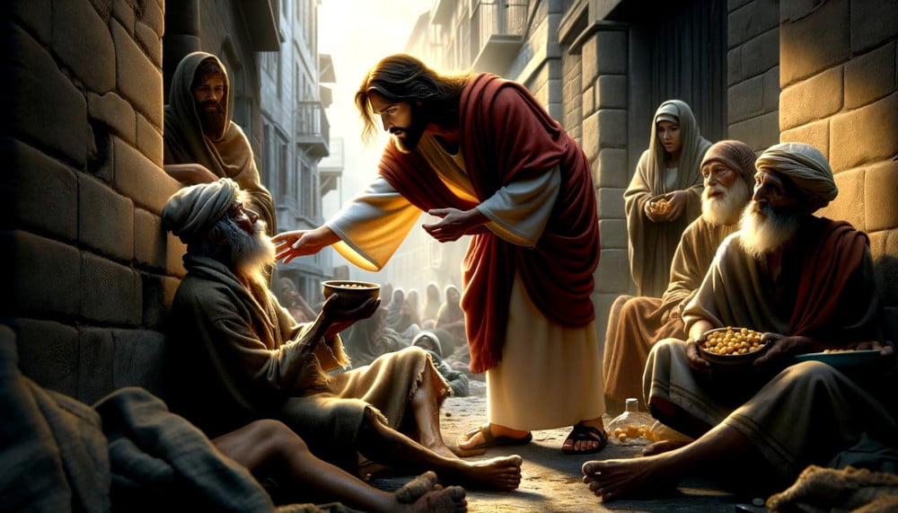 Jesus helping the poor. Surrendering to the Holy Spirit and the Bible. Should we be Spirit-led or Bible-based, or both?