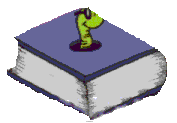 Bartholomew Bookworm popping out from a book