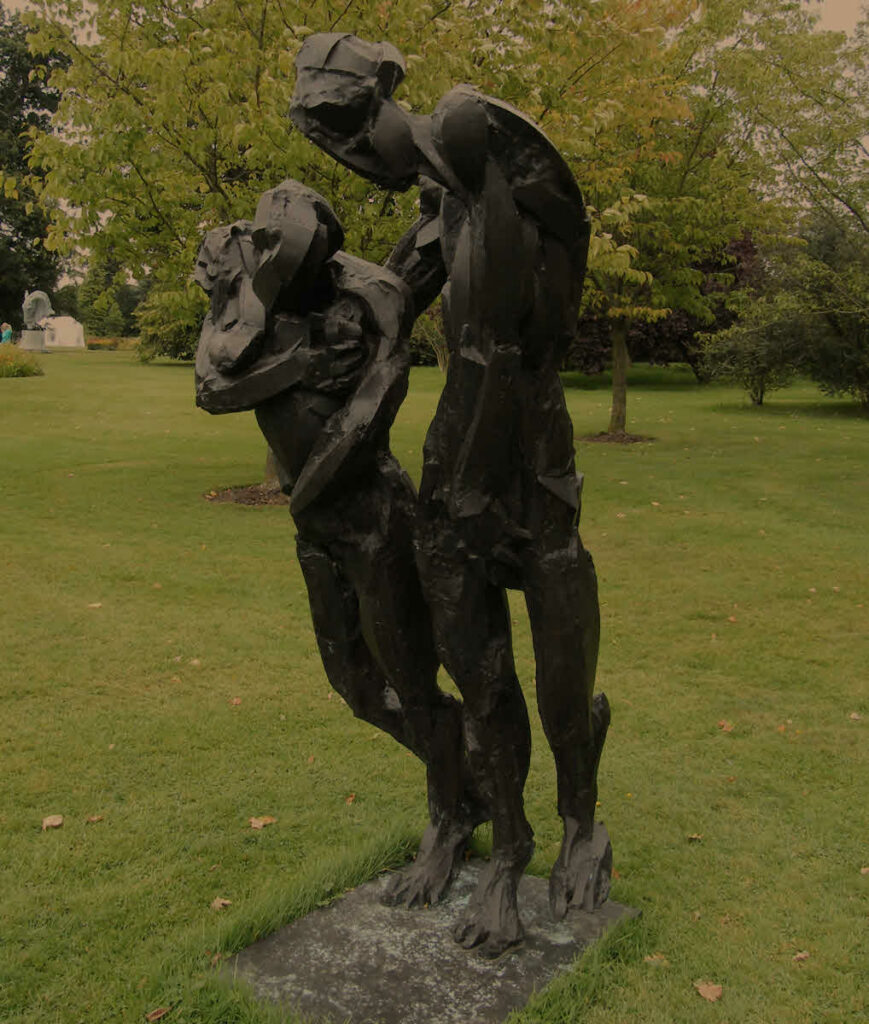 Bronze statues at Woburn Safari  Park. How to feel happy - the feel-good factor