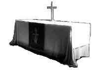 Communion table with cross. Is the church relevant today?
