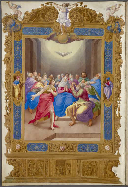 The day of Pentecost by Giulio Clovio 1550