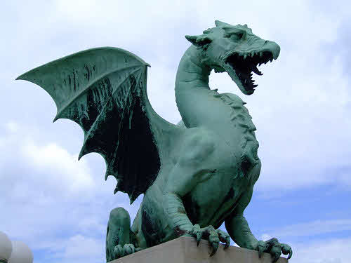 Dragon statue. Are dragons real creatures?