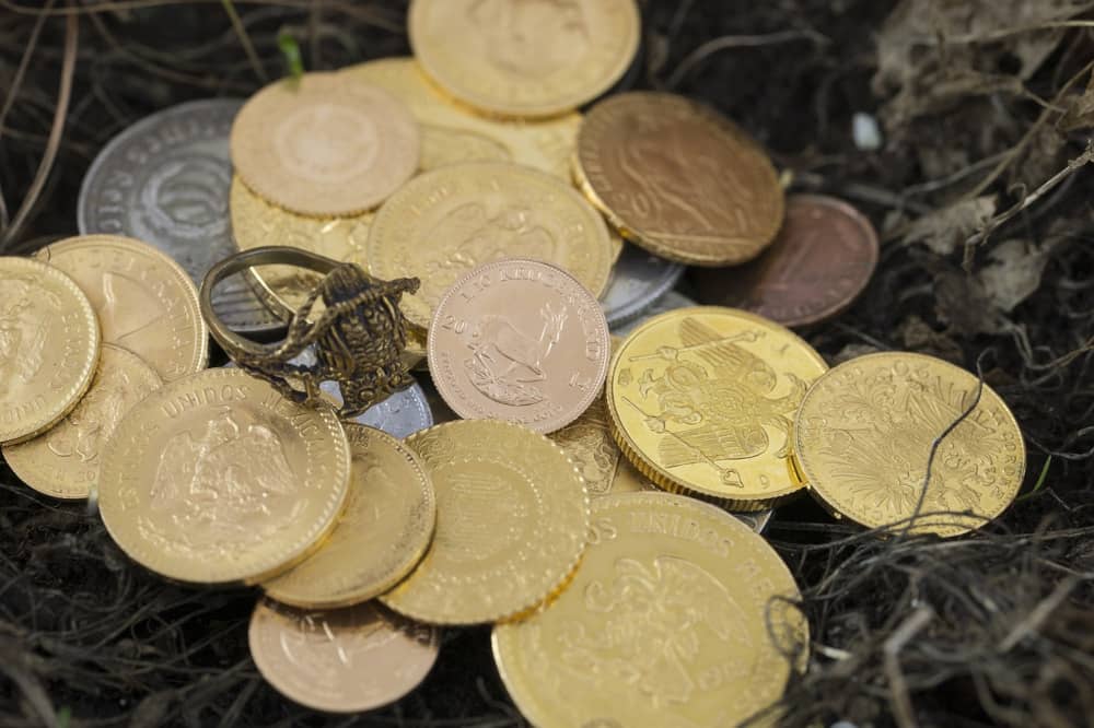 A pile of gold coins. Values example: 'bad' Zacchaeus lesson plan.