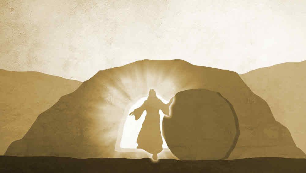 Drawing of Jesus rising from the tomb. Christian festival of Easter lesson plan.