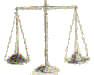 Old balancing scales. Do we owe God anything?